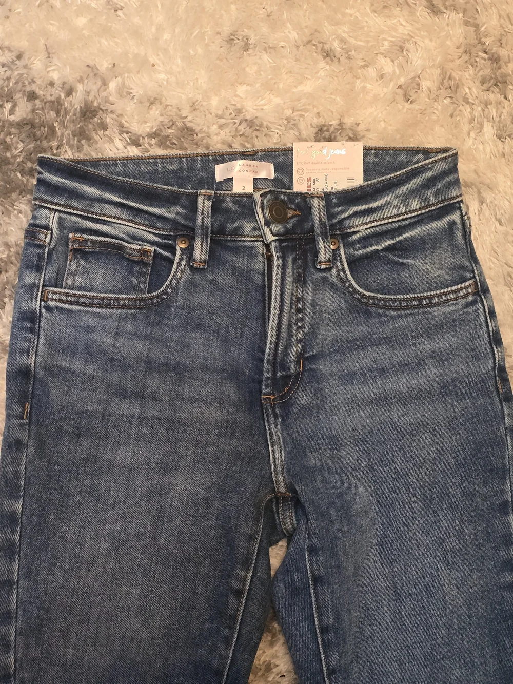 LC Lauren Conrad Dark Blue High-Rise Skinny Jeans